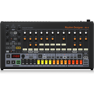 Behringer RD-8 MK2 Rhythm Designer analoge drumcomputer  -  Classic Analog Drum Machine with 16 Drum Sounds, 64 Step Sequencer, Wave Designer and Dual-Mode Filter